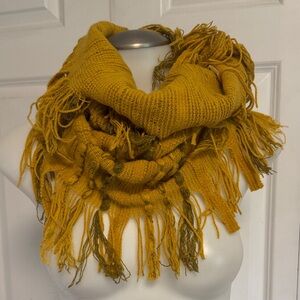 Cozy Mustard Yellow Knit Scarf